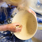 David and Margaret Frith at work at Brookhouse Pottery 2017